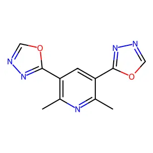 2,6-Dimethyl-3,5-di(1,3,4-oxadiazol-2-yl)pyridine structure