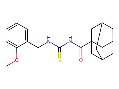 N-(1-adamantylcarbonyl)-N'-(2-methoxybenzyl)thiourea structure