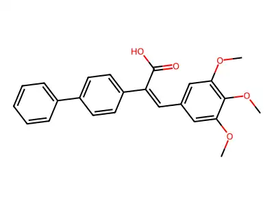2-(4-phenylphenyl)-3-(3,4,5-trimethoxyphenyl)prop-2-enoic Acid structure