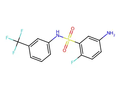 5-amino-2-fluoro-N-[3-(trifluoromethyl)phenyl]benzene-1-sulfonamide structure