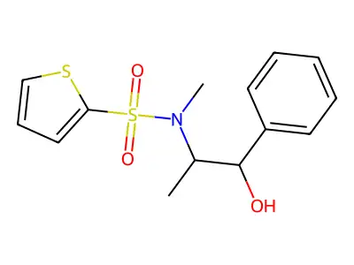 N-(1-hydroxy-1-phenylpropan-2-yl)-N-methylthiophene-2-sulfonamide structure