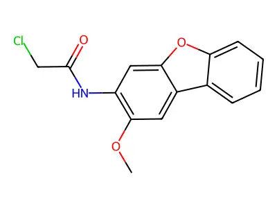 2-Chloro-N-(2-methoxy-dibenzofuran-3-yl)-acetamide structure