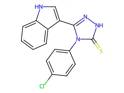 4-(4-chlorophenyl)-5-(1H-indol-3-yl)-4H-1,2,4-triazole-3-thiol structure