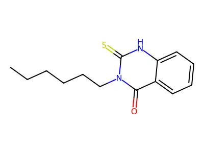 3-Hexyl-2-sulfanyl-3,4-dihydroquinazolin-4-one structure