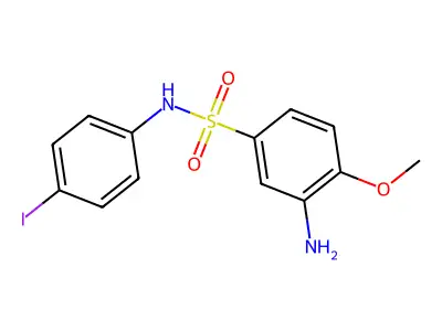 3-amino-N-(4-iodophenyl)-4-methoxybenzene-1-sulfonamide structure