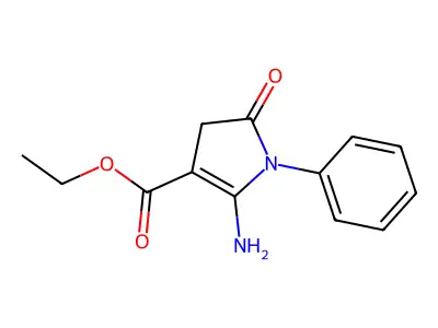 ethyl 2-amino-5-oxo-1-phenyl-4,5-dihydro-1H-pyrrole-3-carboxylate structure