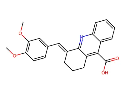 4-(3,4-Dimethoxy-benzylidene)-1,2,3,4-tetrahydro-acridine-9-carboxylic acid structure