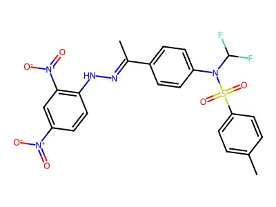N-(Difluoromethyl)-N-[4-[1-[2-(2,4-dinitrophenyl)hydrazinylidene]ethyl]phenyl]-4-methylbenzenesulfonamide structure