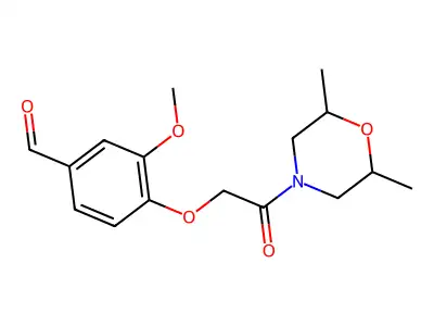 4-[2-(2,6-Dimethylmorpholin-4-yl)-2-oxoethoxy]-3-methoxybenzaldehyde structure