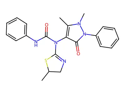 1-(1,5-dimethyl-3-oxo-2-phenylpyrazol-4-yl)-1-(5-methyl-4,5-dihydro-1,3-thiazol-2-yl)-3-phenylurea structure