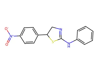 5-(4-nitrophenyl)-N-phenyl-4,5-dihydro-1,3-thiazol-2-amine structure