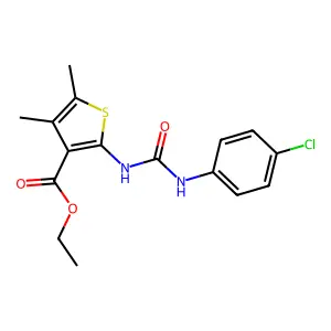 Ethyl 2-(3-(4-chlorophenyl)ureido)-4,5-dimethylthiophene-3-carboxylate structure