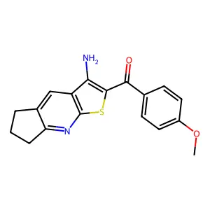 (3-amino-6,7-dihydro-5H-cyclopenta[b]thieno[3,2-e]pyridin-2-yl)(4-methoxyphenyl)methanone structure