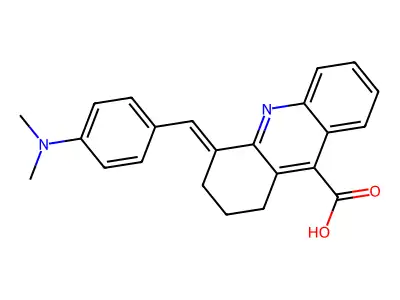 4-(4-Dimethylamino-benzylidene)-1,2,3,4-tetrahydro-acridine-9-carboxylic acid structure