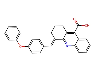4-(4-Phenoxy-benzylidene)-1,2,3,4-tetrahydro-acridine-9-carboxylic acid structure