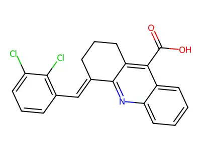 4-[(2,3-Dichlorophenyl)methylidene]-1,2,3,4-tetrahydroacridine-9-carboxylic acid structure