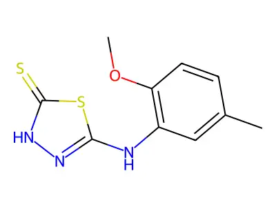 5-(2-Methoxy-5-methyl-phenylamino)-[1,3,4]thiadiazole-2-thiol structure