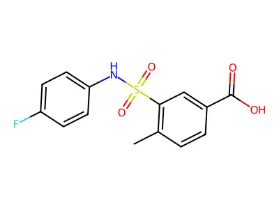 3-[(4-Fluorophenyl)sulfamoyl]-4-methylbenzoic acid structure