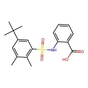 2-(5-Tert-butyl-2,3-dimethylbenzenesulfonamido)benzoic acid structure