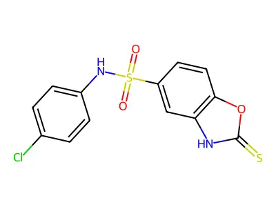 N-(4-chlorophenyl)-2-sulfanyl-1,3-benzoxazole-5-sulfonamide structure