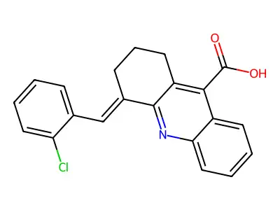 4-[(2-Chlorophenyl)methylidene]-1,2,3,4-tetrahydroacridine-9-carboxylic acid structure