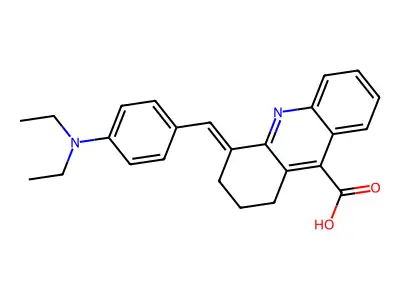 4-(4-Diethylamino-benzylidene)-1,2,3,4-tetrahydro-acridine-9-carboxylic acid structure