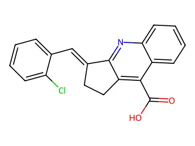 3-(2-Chloro-benzylidene)-2,3-dihydro-1H-cyclopenta[b]quinoline-9-carboxylic acid structure