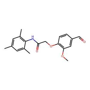 2-(4-formyl-2-methoxyphenoxy)-N-(2,4,6-trimethylphenyl)acetamide structure