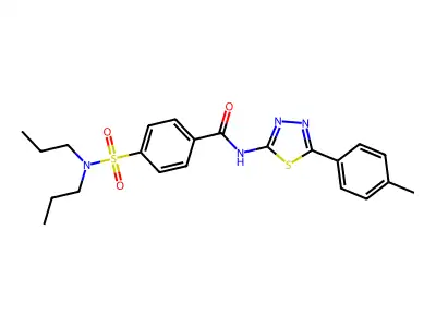 4-(dipropylsulfamoyl)-N-[5-(4-methylphenyl)-1,3,4-thiadiazol-2-yl]benzamide structure
