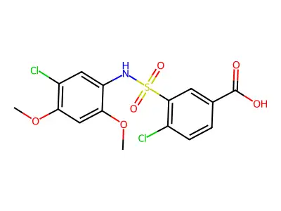 4-Chloro-3-[(5-chloro-2,4-dimethoxyphenyl)sulfamoyl]benzoic acid structure