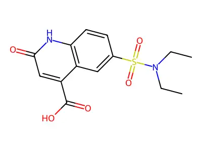 6-(Diethylsulfamoyl)-2-hydroxyquinoline-4-carboxylic acid structure