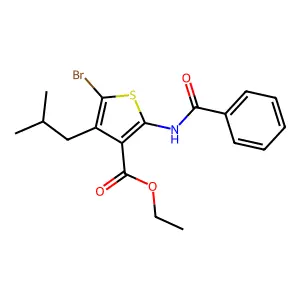 Ethyl 2-benzamido-5-bromo-4-isobutylthiophene-3-carboxylate structure