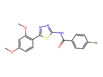 4-bromo-N-[5-(2,4-dimethoxyphenyl)-1,3,4-thiadiazol-2-yl]benzamide structure