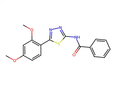 N-[5-(2,4-dimethoxyphenyl)-1,3,4-thiadiazol-2-yl]benzamide structure