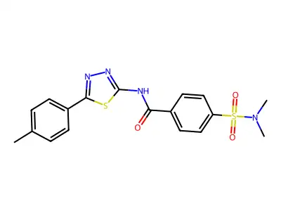 4-(dimethylsulfamoyl)-N-[5-(4-methylphenyl)-1,3,4-thiadiazol-2-yl]benzamide structure