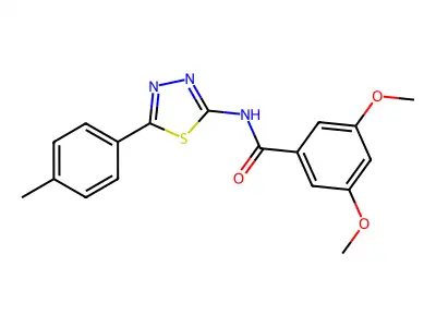 3,5-dimethoxy-N-[5-(4-methylphenyl)-1,3,4-thiadiazol-2-yl]benzamide structure