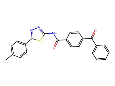 4-benzoyl-N-[5-(4-methylphenyl)-1,3,4-thiadiazol-2-yl]benzamide structure
