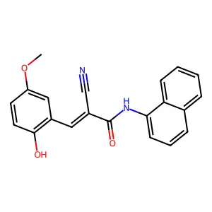 (E)-2-cyano-3-(2-hydroxy-5-methoxyphenyl)-N-naphthalen-1-ylprop-2-enamide structure