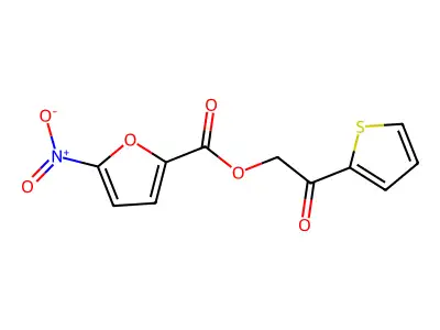 (2-Oxo-2-thiophen-2-ylethyl) 5-nitrofuran-2-carboxylate structure
