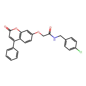 N-(4-chlorobenzyl)-2-[(2-oxo-4-phenyl-2H-chromen-7-yl)oxy]acetamide structure