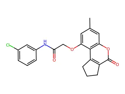 N-(3-chlorophenyl)-2-({7-methyl-4-oxo-1H,2H,3H,4H-cyclopenta[c]chromen-9-yl}oxy)acetamide structure