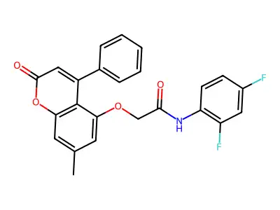 N-(2,4-difluorophenyl)-2-[(7-methyl-2-oxo-4-phenyl-2H-chromen-5-yl)oxy]acetamide structure