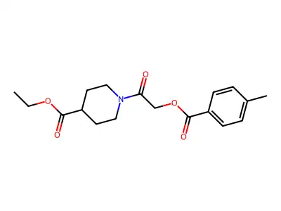 Ethyl 1-[2-(4-methylbenzoyloxy)acetyl]piperidine-4-carboxylate structure