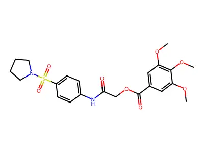 [2-Oxo-2-(4-pyrrolidin-1-ylsulfonylanilino)ethyl] 3,4,5-trimethoxybenzoate structure
