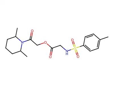 [2-(2,6-dimethylpiperidin-1-yl)-2-oxoethyl] 2-[(4-methylphenyl)sulfonylamino]acetate structure