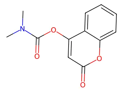 (2-oxochromen-4-yl) N,N-dimethylcarbamate structure