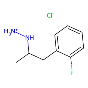 Hydrazine, 1-(o-fluoro-alpha-methylphenethyl)-, hydrochloride structure