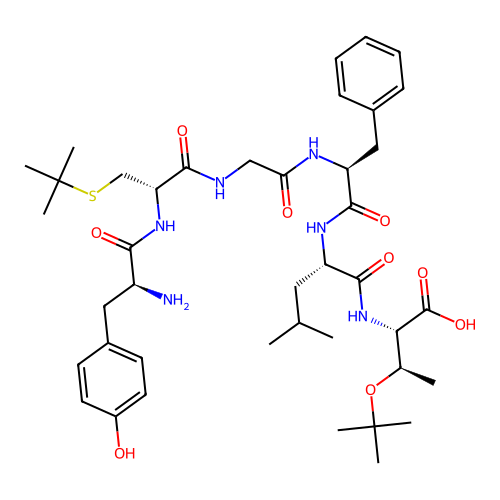 H-Tyr-D-Cys(tBu)(tBu)-Gly-Phe-Leu-Thr(tBu)-OH structure