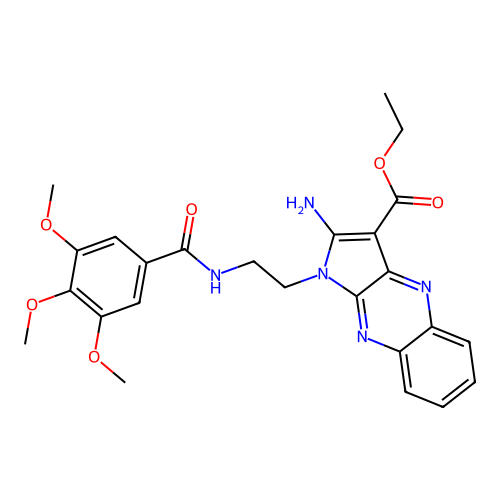ethyl 2-amino-1-(2-(3,4,5-trimethoxybenzamido)ethyl)-1H-pyrrolo[2,3-b]quinoxaline-3-carboxylate structure
