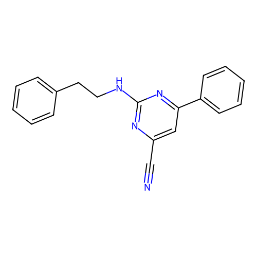 2-(Phenethylamino)-6-phenylpyrimidine-4-carbonitrile structure